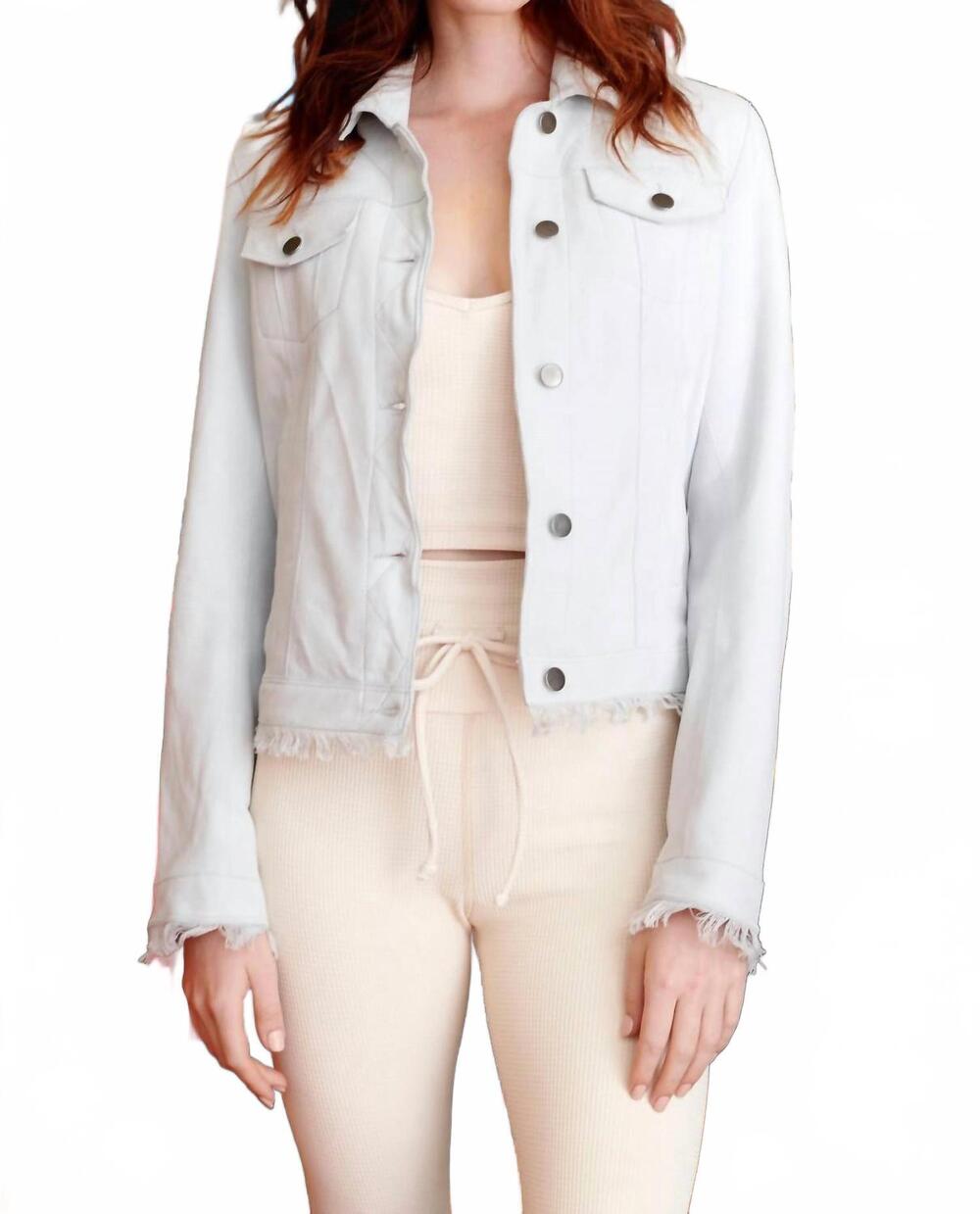 NEW JKT NYC alexa suede jacket in light blue